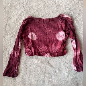 Maroon Dyed Flowy Festival Top from India